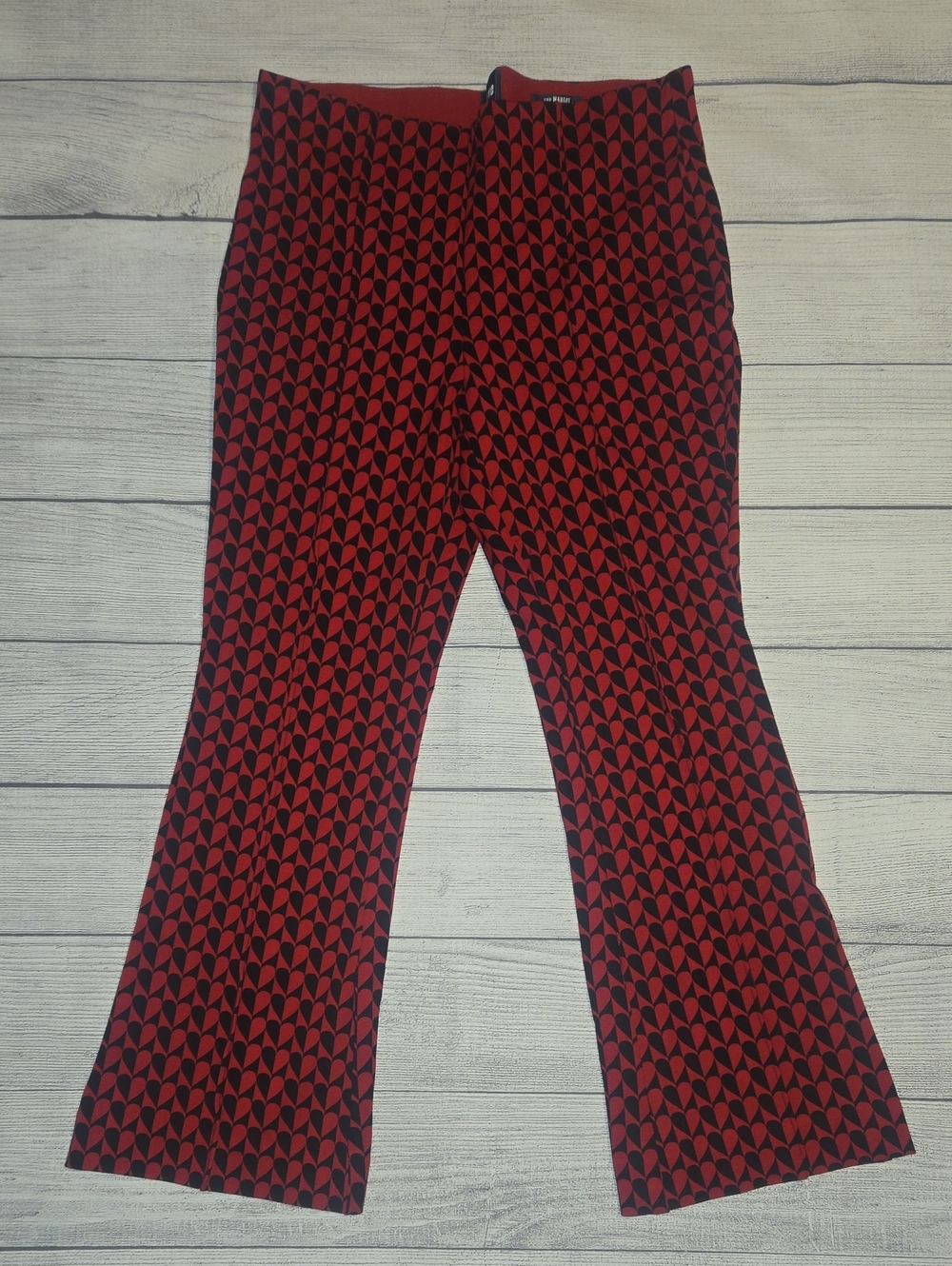 Maeve by Anthropologie Margot Kick-Flare Cropped Pants Red/Black Size S